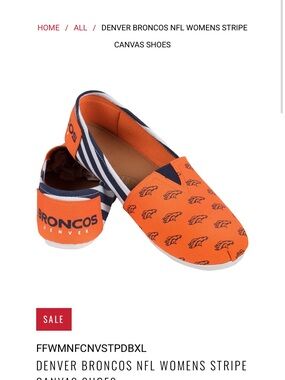Denver Broncos Womens Orange Stripe Espadrilles